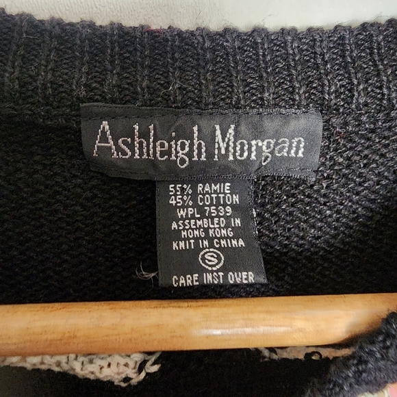 Vintage checkered sequined knit pull over sweater - Picture 4 of 7